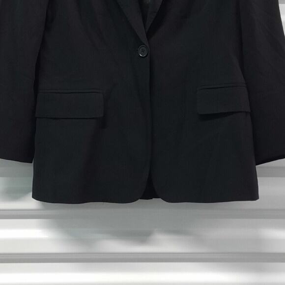 MaxMara Blazer Jacket Women Size 6 Black 100% Wool Button Front Office Corpcore - Picture 7 of 14